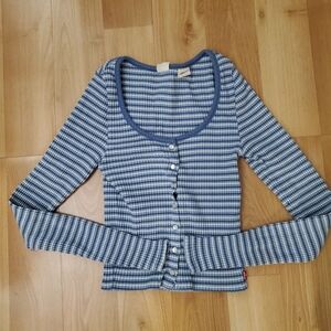 Levi's Blue and White Striped Top